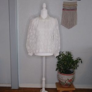 Vintage Puffy Sleeve High Neck Blouse